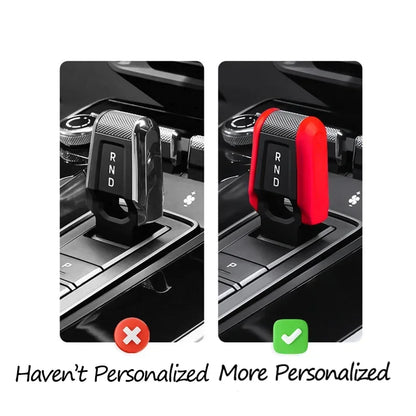 Car Carbon Fiber Gear Carmine Red Shift Lever Knob Trim Cover for Porsche 911 992 2020-2025 Replacement Modified Accessories