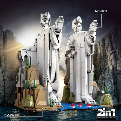 New King Statue Assembled Building Blocks Bookshelf Desktop Display Stand Bricks Adult Collectible Birthday Decor Gift Toy