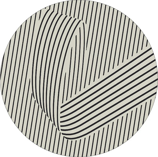 Home Thicken Non-slip Mat Modern Minimalist Carpets for Living Room Fluffy Soft Bedroom Decor Stripe Carpet Large Area Round Rug