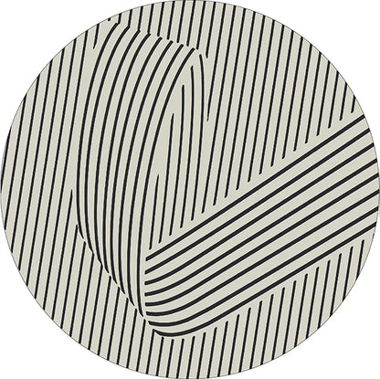 Home Thicken Non-slip Mat Modern Minimalist Carpets for Living Room Fluffy Soft Bedroom Decor Stripe Carpet Large Area Round Rug