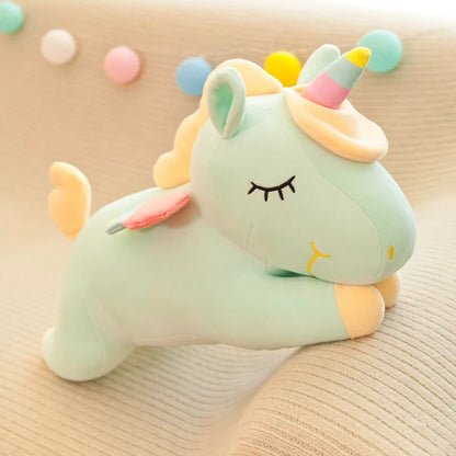 Cute Pony Plush Toy Rainbow Angel Unicorn Girl Heart Plush Doll Simulation Pony Stuffed Pillow Girlfriend Birthday Gift