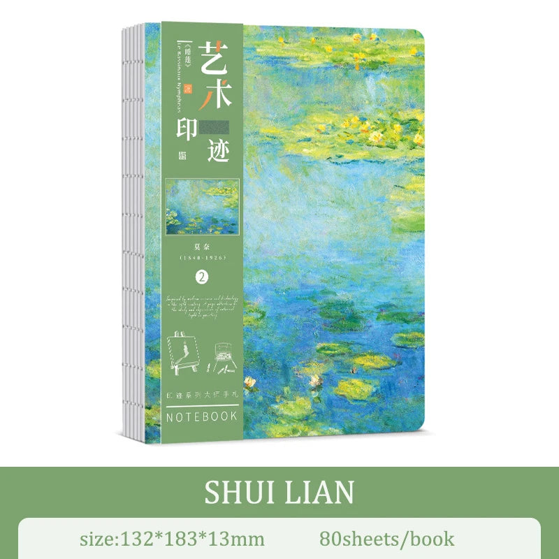 A5 Notebook Ukiyoe & Famous Painting Series Cover,80sheets/Book Writing Diary Recording Life Office Study Note Supplies CS-058