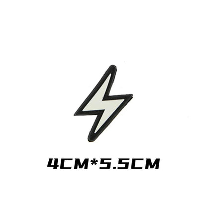 Super Lightning Caution Thunder Glow PVC Patches Tactical Morale Emblem Functional Packaging Decoration Sticker HookLoop Patches
