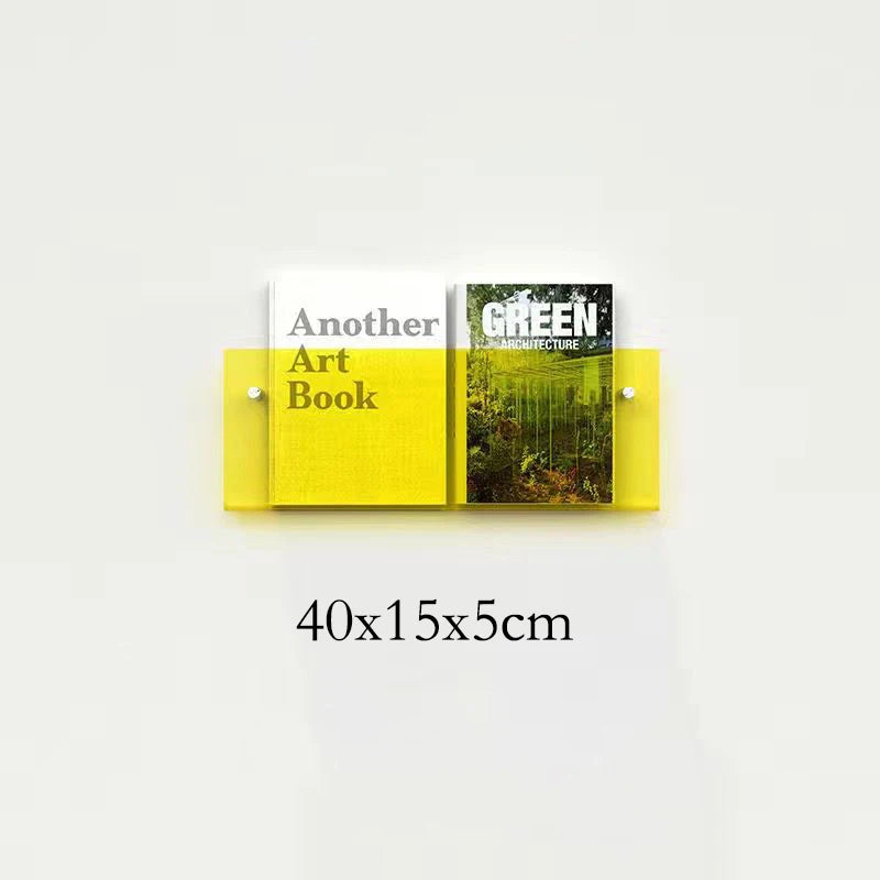 12 Color Acrylic Brochure Holder Wall Mount Magazine Rack Pamphlet Stand Floating Bookshelves Hang Display Literature Organizer