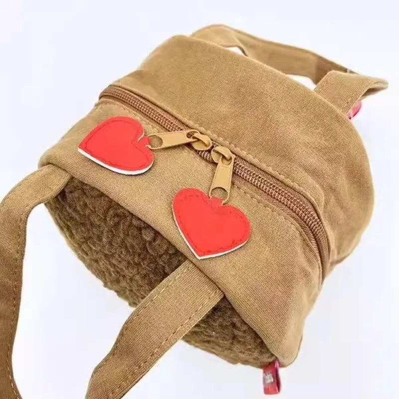 NewJapanese Cartoon Cute Plush Handbag Monchichi Small Items Storage Bag Going Out Hand Bag Coin Purse Birthday Gift for Friends