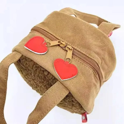 NewJapanese Cartoon Cute Plush Handbag Monchichi Small Items Storage Bag Going Out Hand Bag Coin Purse Birthday Gift for Friends