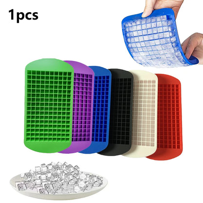 1 Piece Silicone Mini Ice Tray, 160 Ice Cube Molds, 1cm Small Ice Cubes, Summer Home Ice Tray Mold