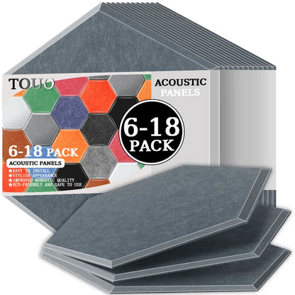 TOUO Acoustic Panel 6/12/18 Pcs Offices Acoustic Treatment Flame Retardant Ceiling Material Sound Insulation Wall Panels