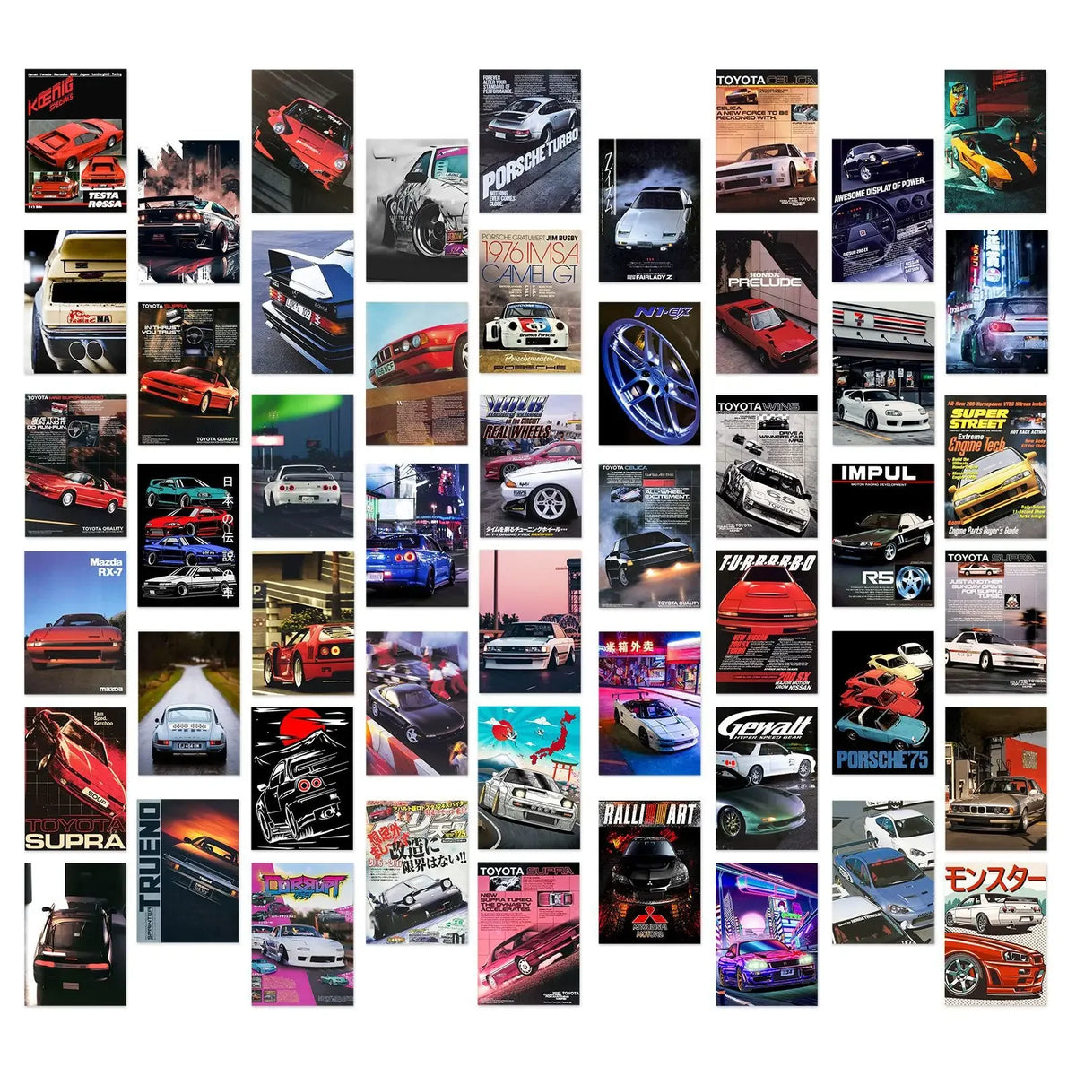 10/30/50PCS New Fashion Cartoon JDM Car Poster DIY Skateboard Laptop Graffiti Cup Waterproof PVC Creative Toy Sticker Wholesale