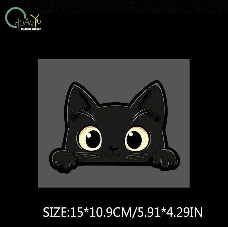 Black kitten cartoon cute car body scratch cover personal creative waterproof electric bike motorcycle sticker decal