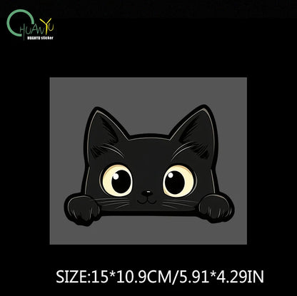 Black kitten cartoon cute car body scratch cover personal creative waterproof electric bike motorcycle sticker decal