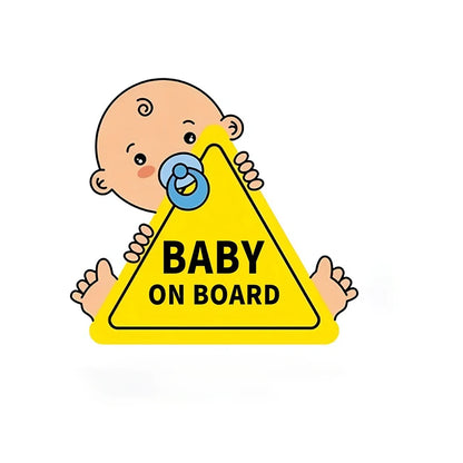 Baby On Board Car Warning Sticker Cute Cartoon Infant Pattern Waterproof Vinyl Decal Auto Window Exterior Decor