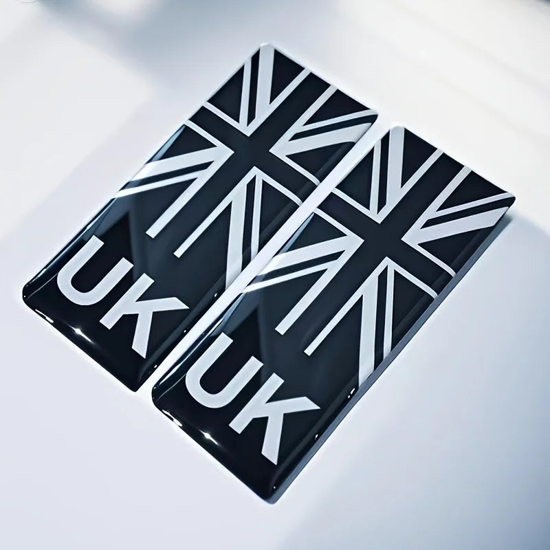 2pcs UK Flag Union GB England Sticker Emblem License Number Plate Sticker Decal Badge Road United Kingdom Union Flag Sticker