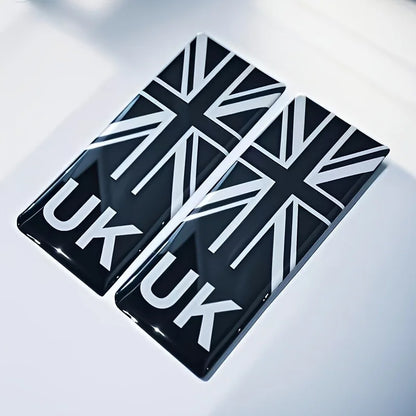 2pcs UK Flag Union GB England Sticker Emblem License Number Plate Sticker Decal Badge Road United Kingdom Union Flag Sticker