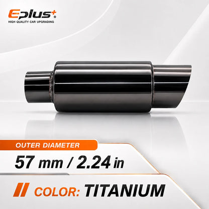 EPLUS Universal Car&Motorcycle Stainless Steel Exhaust Muffler Slant Cut Tip Car Exhaust Resonator 51/57/63mm Inlet