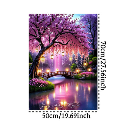 1000pcs Cherry Blossom And Lantern Paper Puzzle - A Large Game for Adults, Perfect for Family Interaction, Home Decoration, Br