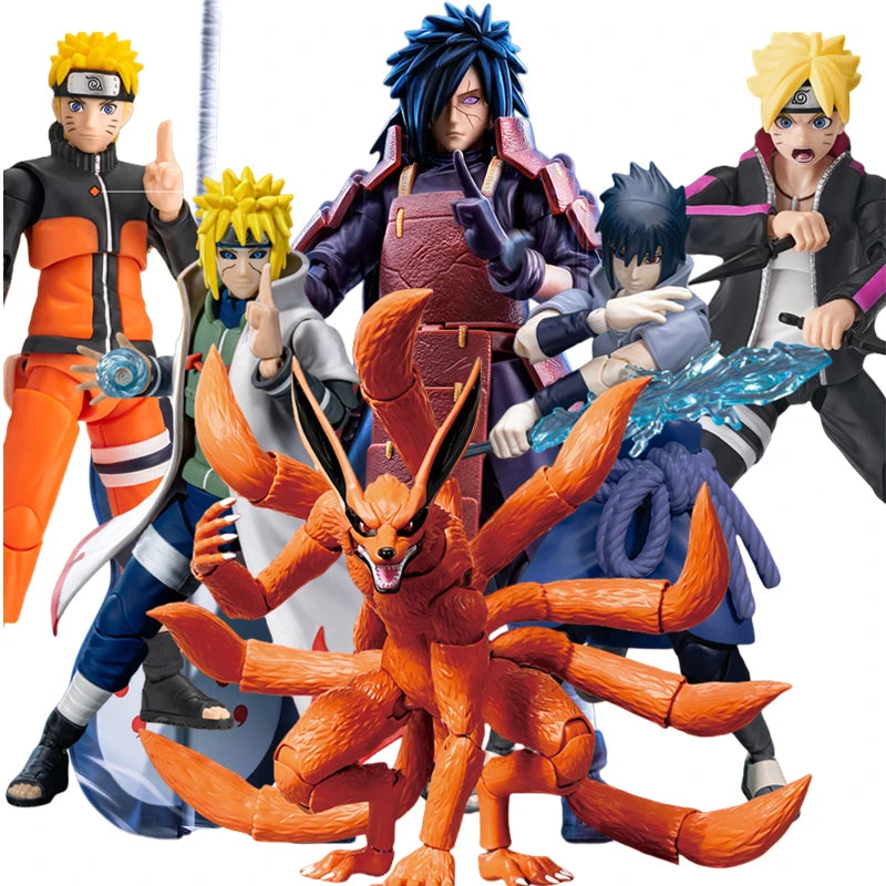 BLOKEES Original NARUTO Uchiha Madara Kyuubi Kurama Sasuke Minato Bijyudama Shippūden Bijuu Assembled Action Figure Toy Model