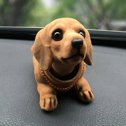 Bobble Head Dog Figure Car Decoration Cute Nodding Heads Puppy Ornament Creative Shaking Head Dog Toy for Vehicle Interior Decor