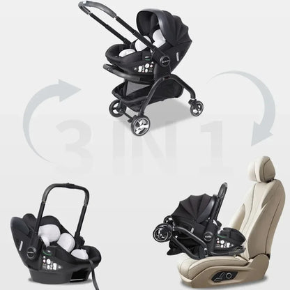 3-in-1 Baby Stroller, Baby Safety Seat, Newborn Sleeping Basket, Portable with 5 Color Choices Suitable for Ages 0-3