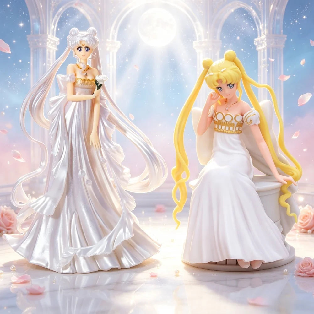 Hot Seated Wedding Dress Sailor Moon Tsukino Usagi 15cm PVC Anime Figure Decoration Collection Doll Action Model Toys for Gift