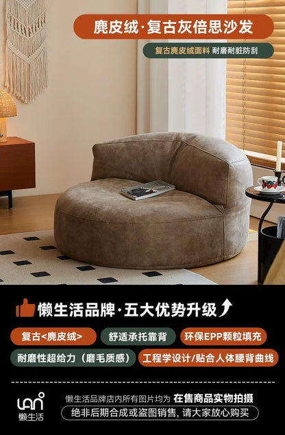LSLeather Nordic Living Room Sofa Luxury Modern Cute Puff Couch Living Room Nordic Recliner Woonkamerbanken Living Room Furnitur