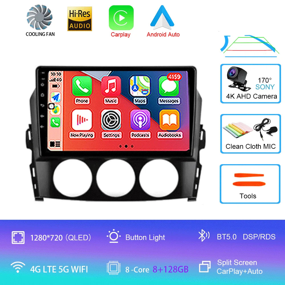 Android 16 Auto Car Radio Video Multimedia Player For Mazda Mx5 2005 - 2012 Navigation GPS Autoradio Head Unit Monitor Carplay