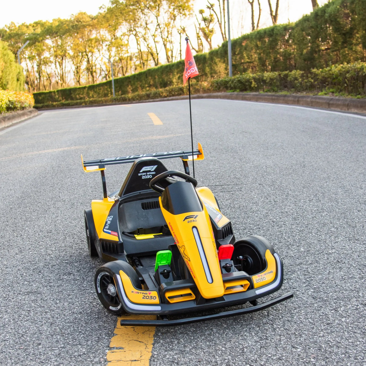 24V14 Battery Drift Children's Four-wheel Kart Electric F1 Parent-child Toy Car with Remote Control and EVA Front Wheel