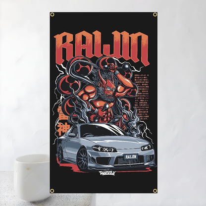 60x90cm 90x150cm Racing JDM Car Art Flag Polyester Printed Banner For Home Decoration