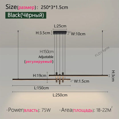 Modern light creative bar counter strip designer lamps LED Pendant Light  for Dining Table Kitchen Chandelier Memory Function
