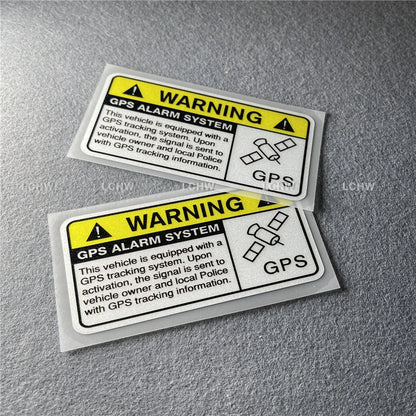 2x Car Stickers Warning GPS Tracking Decal Auto Anti-theft Alarm System Graphic Waterproof