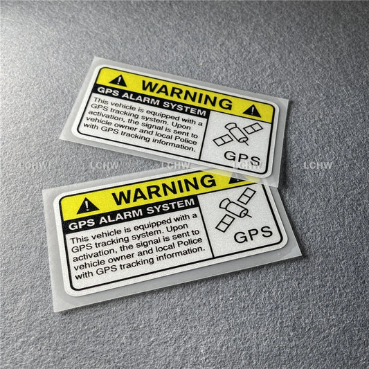 2x Car Stickers Warning GPS Tracking Decal Auto Anti-theft Alarm System Graphic Waterproof