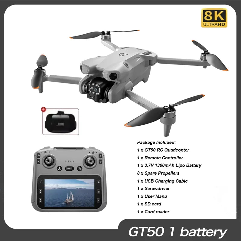 2026 NEW Original GT50 PRO RC Drone 8K HD Dual Cameras WiFi GPS 20mins Flight Aerial Photography Quadcopter Remote Control Toys