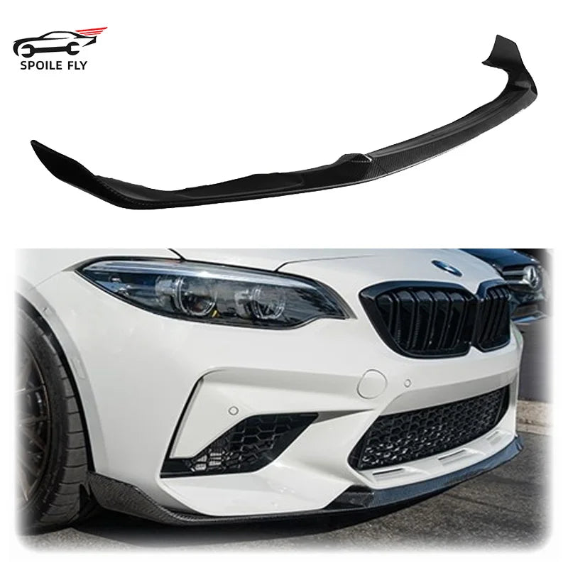 3pcs 2015 To 2021 For BMW F87 M2 CS Coupe MP Style Front Bumper Lip Diffuser Spoiler Lip Bumper Guard Splitter Body Kit