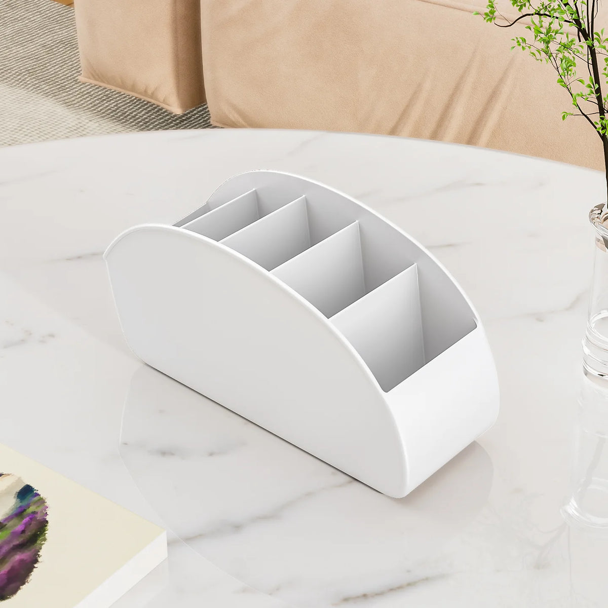 5 Compartment Remote Control Organizer Creative Desktop Storage Rack Plastic Holder Multi Purpose Desk Organizer