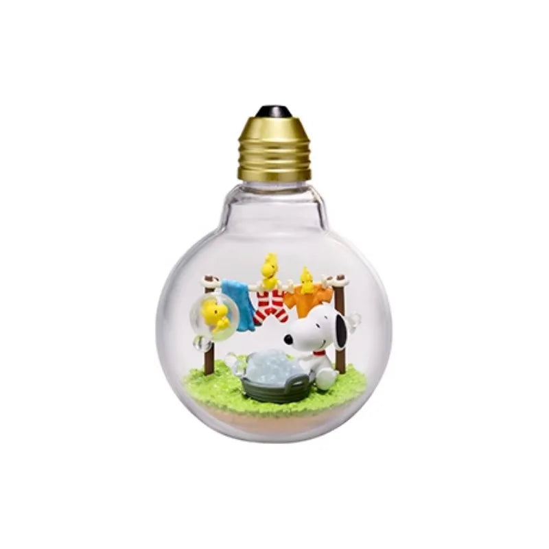 RE-MENT Snoopy Scene Bottle Weather Bottle Miniature Spike Andy Blind Box Toys Anime Figures Collect Ornaments