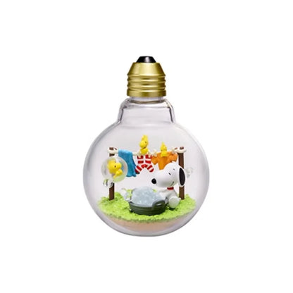 RE-MENT Snoopy Scene Bottle Weather Bottle Miniature Spike Andy Blind Box Toys Anime Figures Collect Ornaments