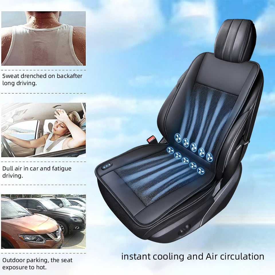 E-ACE 3-in-1 Large Truck 12V&24V Car Mounted Ventilation Cooling Heating Massage Seat Cushion Truck Blowing Cool Seat Cushion