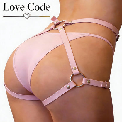 Women Garter Belt PU Leather Harness Lingerie Bodystockings Garter Belt Rave Sword Belts Gothic Bodysuit