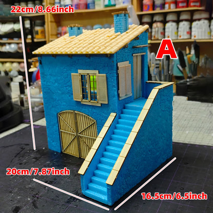 Assembly Architectural Model Building Rural Area Residence Bungalow Countryside Village Diorama Scale Model Kit 1/35 1/32