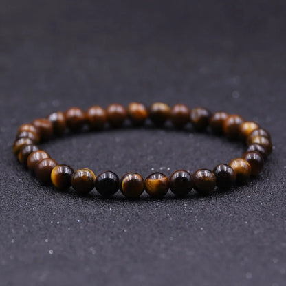 New Cool Motorcycle Riding Beaded Bracelet Men Natural 4/6/8/10/12mm Smooth Tiger Eyes Stone Braslet Outdoor Cycling Accessories