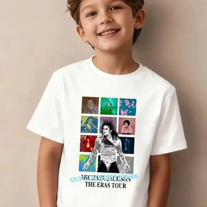 King of Pop Michael Jackson Children T-Shirt Cartoon Cotton Tops Kid Boy Girl MJ Tee Shirts Casual Clothes Birthday Gift 2026
