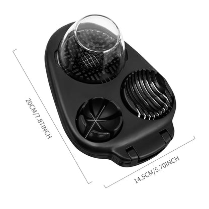 1PC-Egg Slicer, Cracker, Fancy Egg Cutter, 3-in-1 Egg Cutting Tool
