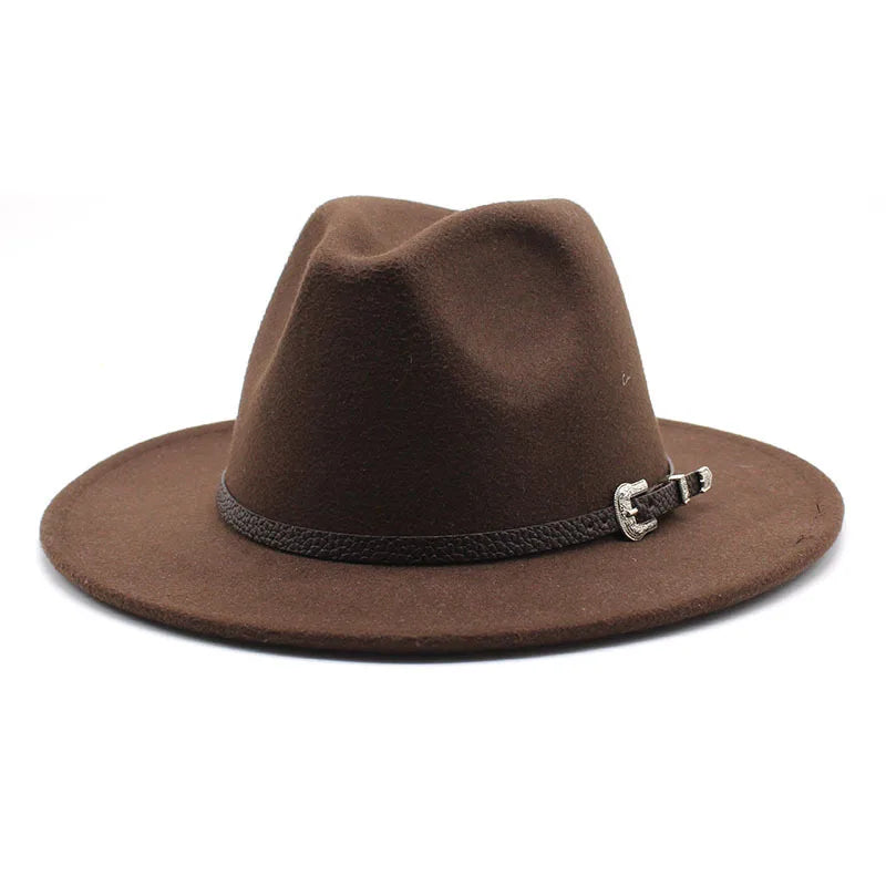 British Style Felt Jazz Fedora Hat 59-61CM Size Panama Trilby Hats for Women Men Gentleman Wedding Party Hat