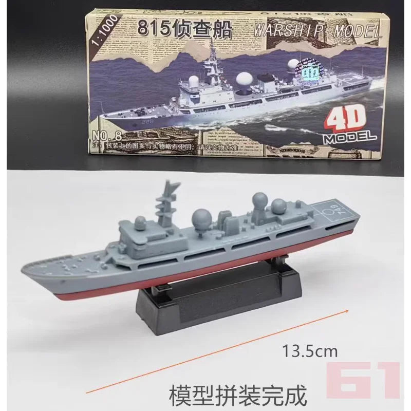 4D Assembled Warship Model 8-piece Set Dreadnought Destroyer Typhoon Class Submarine Hovercraft Toy Boat