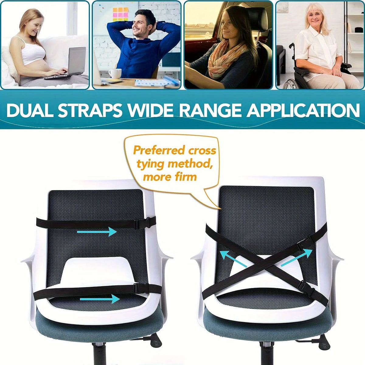 Ergonomic Memory Foam Lumbar Support Back Cushion