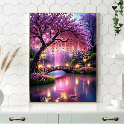 1000pcs Cherry Blossom And Lantern Paper Puzzle - A Large Game for Adults, Perfect for Family Interaction, Home Decoration, Br