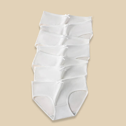 7PCS Women Disposable Panties White Briefs Breathable Cotton Underwear Soft Cute Girls Pantys Solid Underpants Female Lingerie