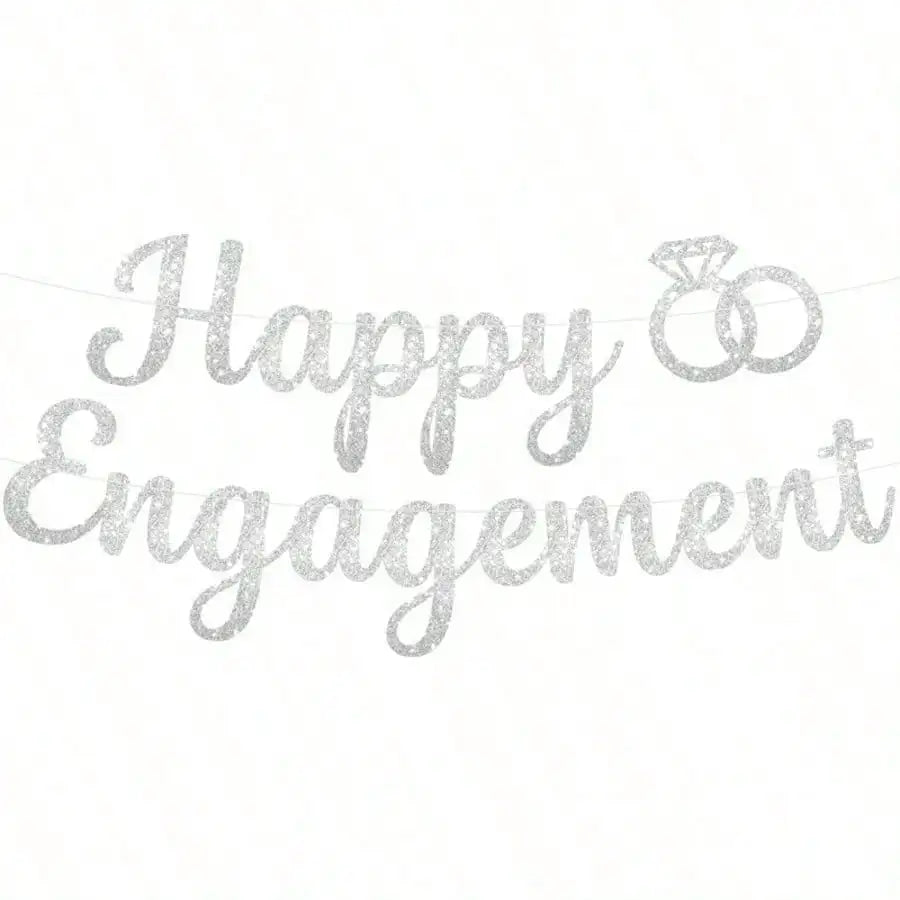 1set Happy Engagement Banner Bunting with Garland Party Decorations Bridal Wedding Engagement Party Supplies
