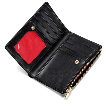 CH Leather Printed Short Women's Wallet Solid Color Versatile Autumn/Winter Luxury 2025 New Multi Scene Available Coin Card Bag