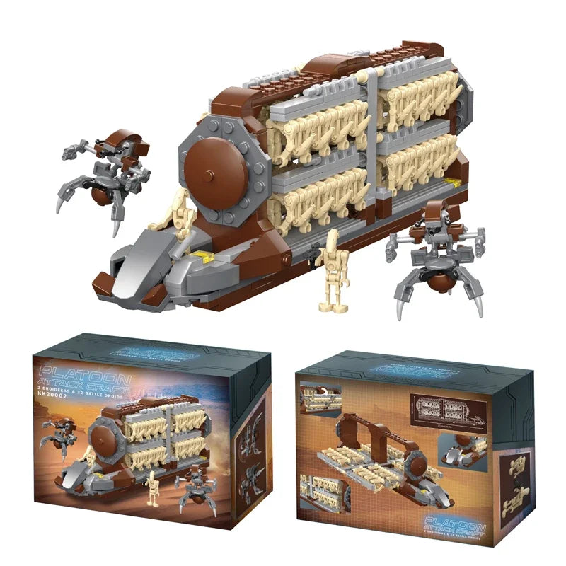 522PCS Space War Transport Vehicle Building Blocks Alien War Soldier Car Model Bricks Desktop Decoration DIY Toys Holiday Gifts